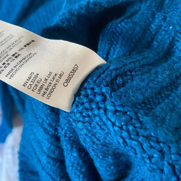 Free People Brookside Tunic Sweater In Halcyon Blue  OB1153857 - Picture 7 of 7